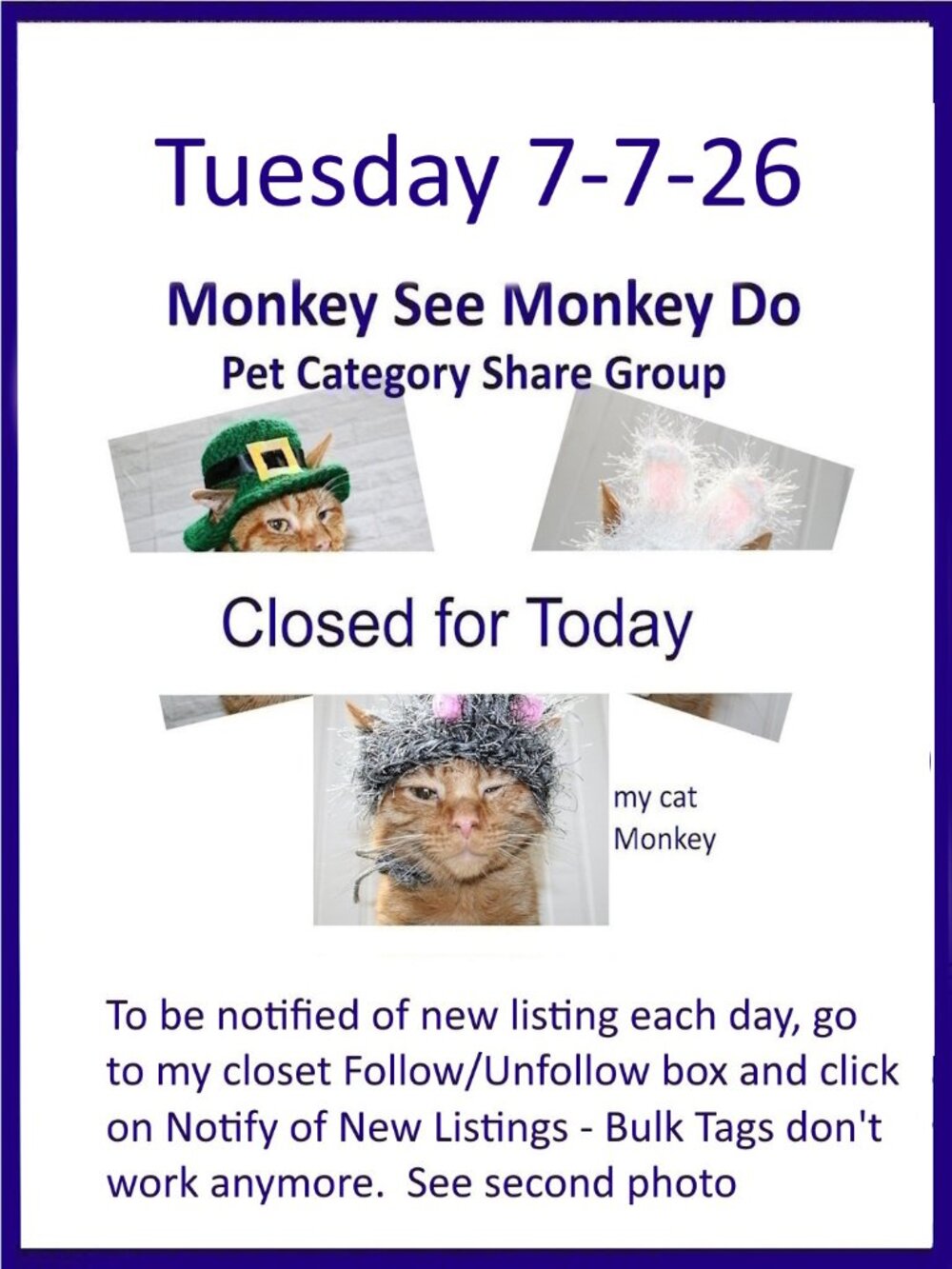 Tuesday 7-7-26 Dog Cat Small Animal Pet Share Discussion Group